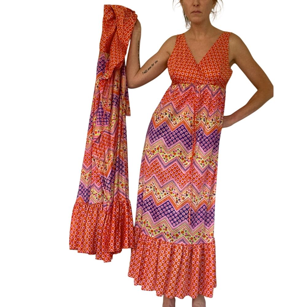 Boho Lounge Dress with Wrap Duster